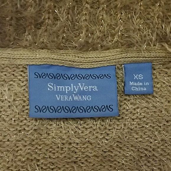 NWOT Vera Wang cozy glitter cardigan, size XS - Picture 3 of 6